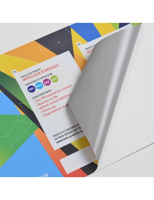 HX240WM2 - Blanc Mat adh permanent gris